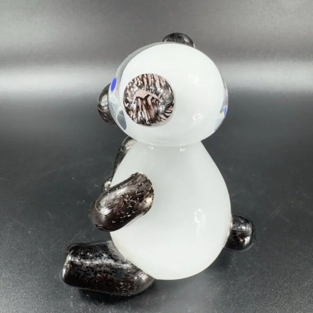 Hand Blown Venetian Glass Italian Teddy Bear Figurine Paperweight Handmade Glass